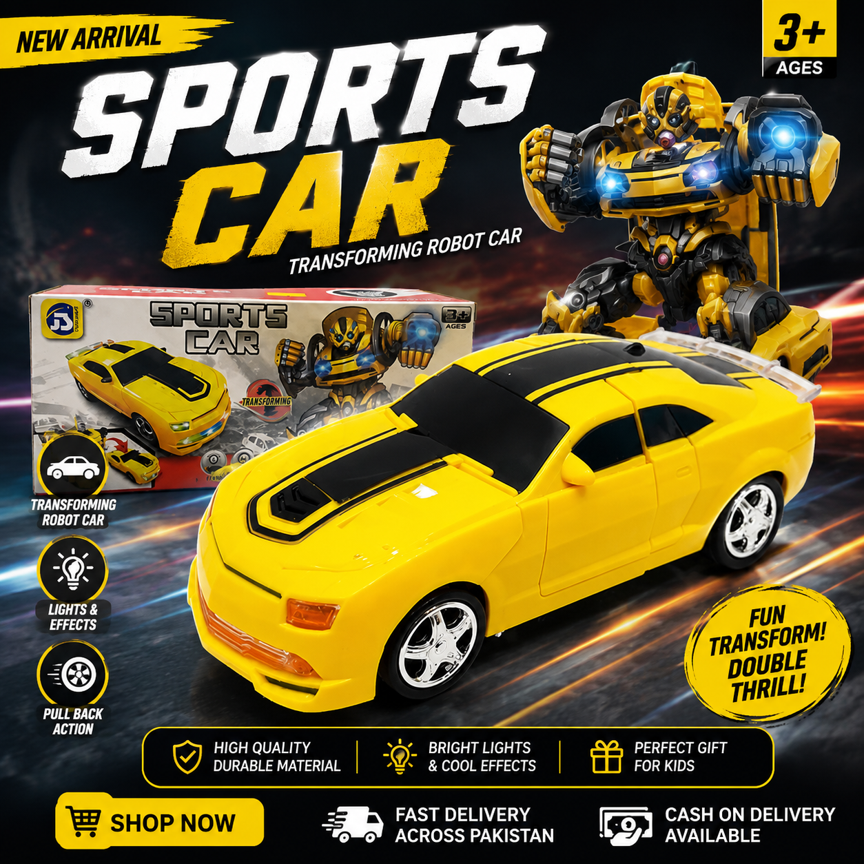 2-in-1 Transformer Robot Car Free Delivery