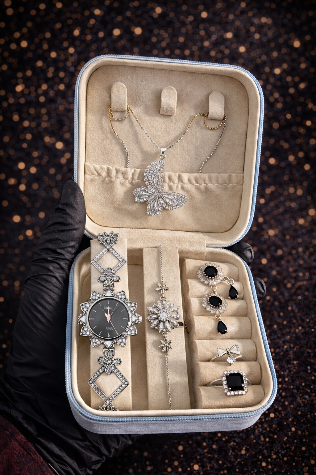 Luxury Jewelry Set with Watch – Premium 7 Pcs Gift Box.