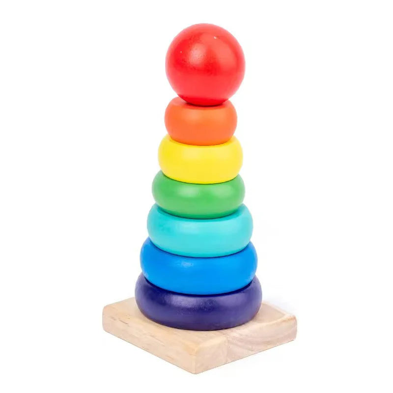 Pyara Bachy  Wooden Rainbow Stacking Ring Toy – Educational Toy for Kids
