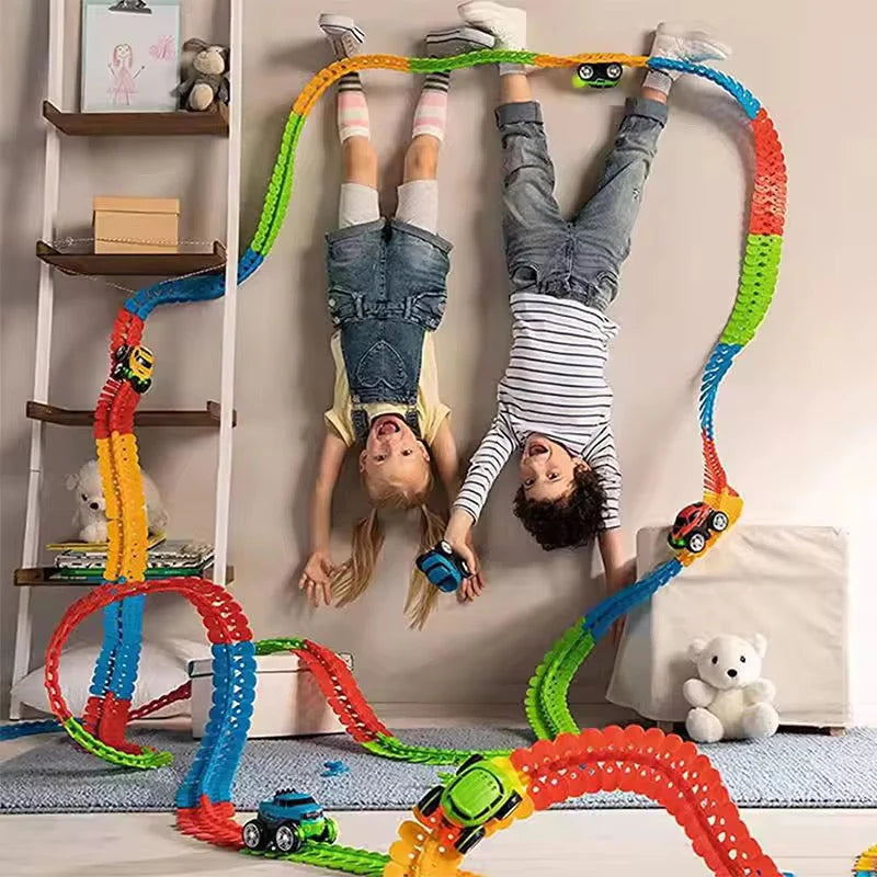 3D Glow Racing Track Set – Flexible & Fun Car Toy.