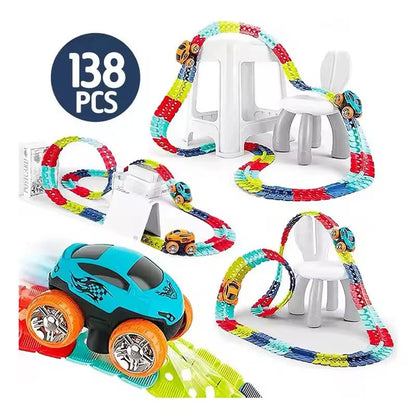 3D Glow Racing Track Set – Flexible & Fun Car Toy.