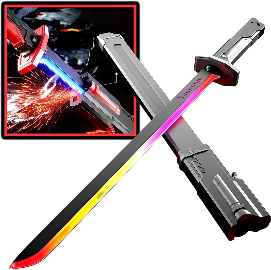 Color Flowing Spark Sword With Smoke