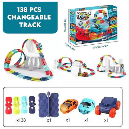 3D Glow Racing Track Set – Flexible & Fun Car Toy.