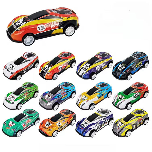 Pack of 12 Die-Cast Metal Pull-Back Cars – Mini Vehicles for Kids