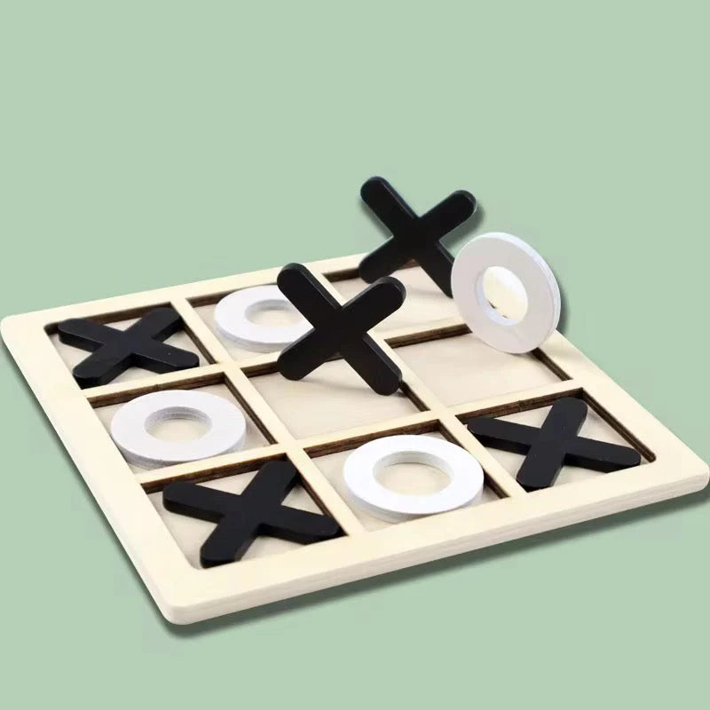 Wooden Tic-Tac-Toe Board Game – Classic XO Table Game Toy