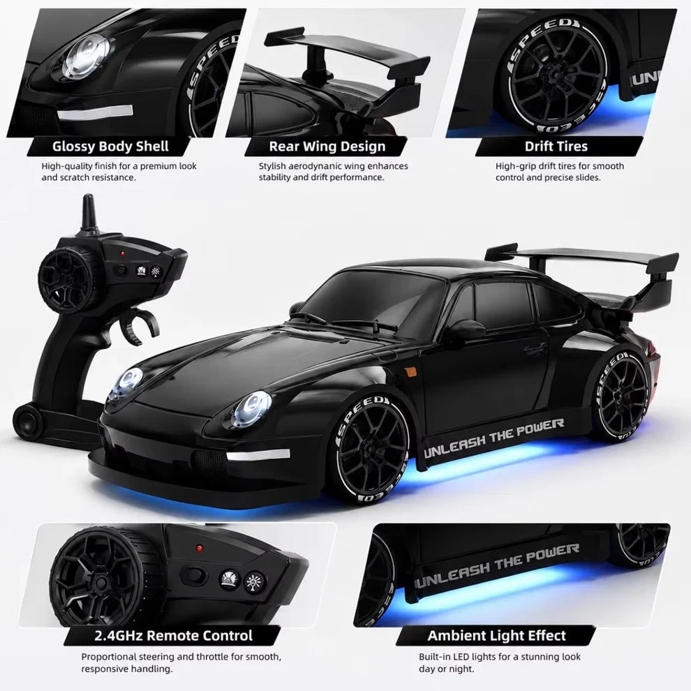 RC Porche 4x4 drift car with led lights