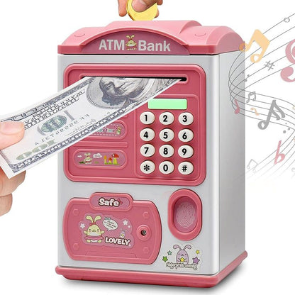 Electronic Bank Mini ATM – Password Money Saving Box for Kids (Auto Count Cash & Coins)