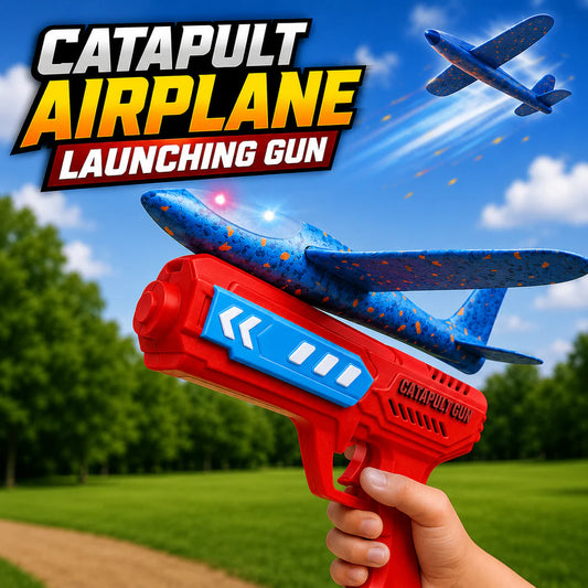 2 in 1 EPP Foam Airplane Launcher - Outdoor Glider Toy for Kids.
