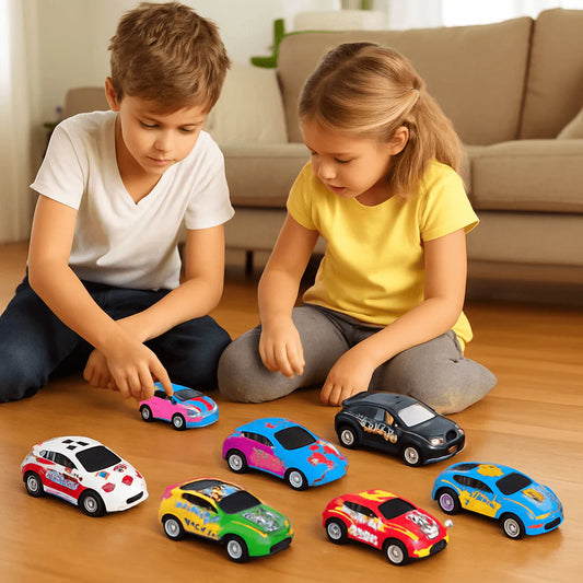 Pull Back Die-Cast Metal Cars Set 6 Pcs