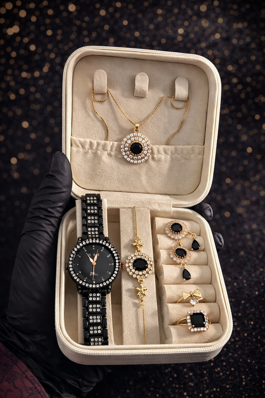 Luxury Jewelry Set with Watch – Premium 7 Pcs Gift Box.