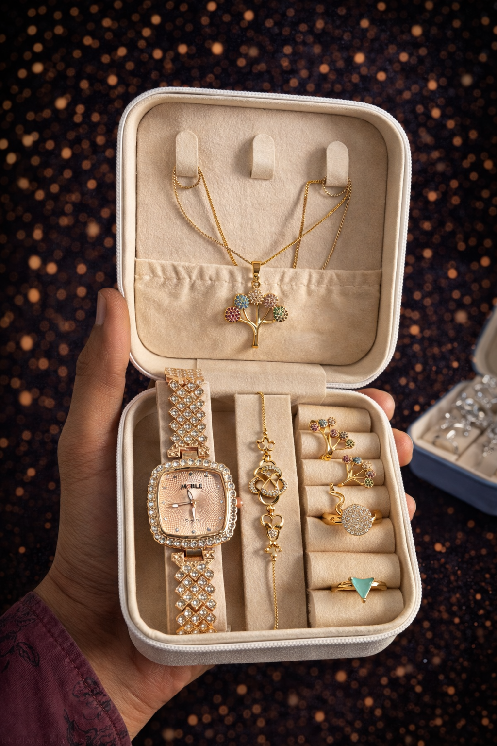 Luxury Jewelry Set with Watch – Premium 7 Pcs Gift Box.