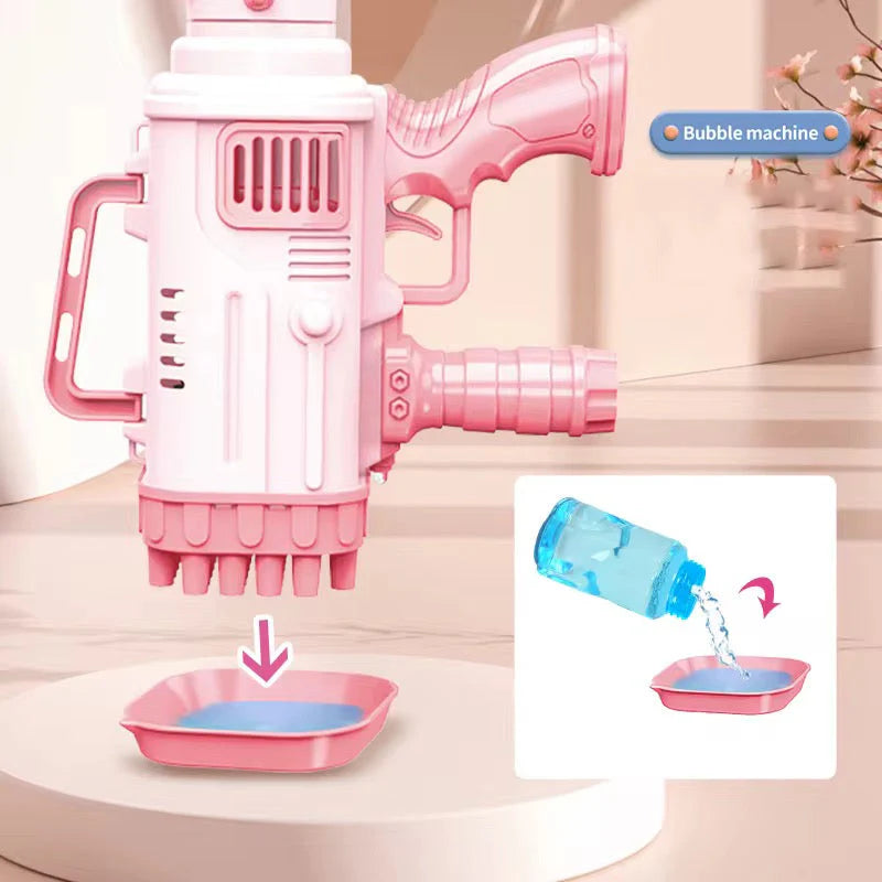 Bazooka Bubble Machine with 32 Holes – Powerful Rocket Bubble Blower Toy for Kids