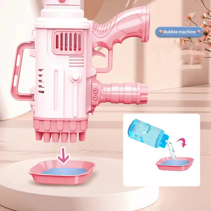 Bazooka Bubble Machine with 32 Holes – Powerful Rocket Bubble Blower Toy for Kids