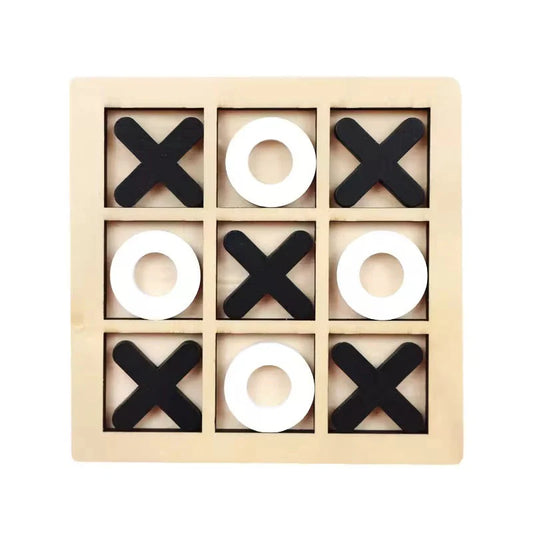 Wooden Tic-Tac-Toe Board Game – Classic XO Table Game Toy