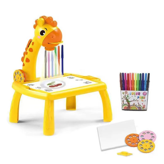 3-in-1 Giraffe LED Projector Drawing Table for Kids