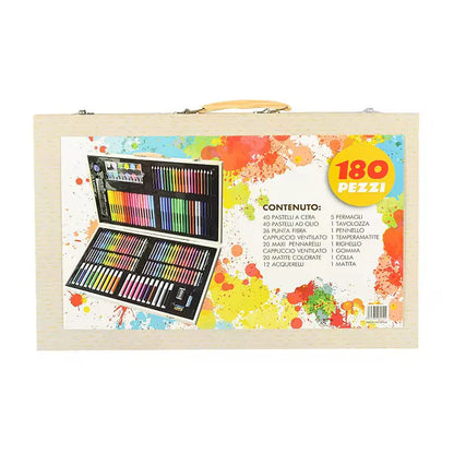 Colouring Art Kit – Multi-Character Box Set for Kids 188 pcs wooden case.
