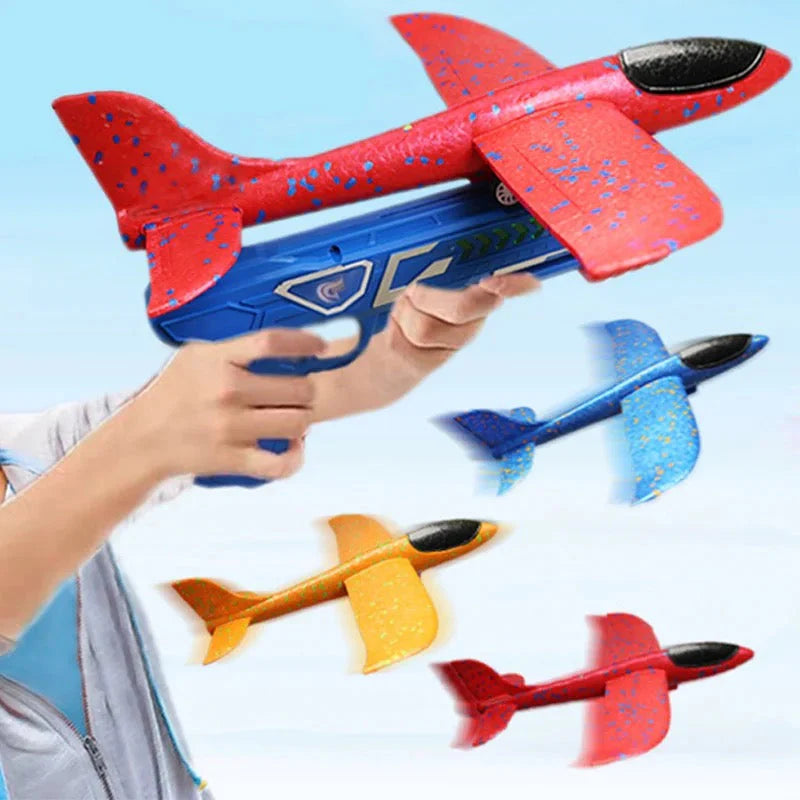 2 in 1 EPP Foam Airplane Launcher - Outdoor Glider Toy for Kids.