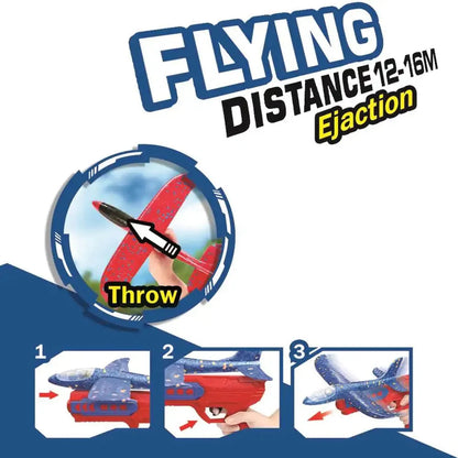 2 in 1 EPP Foam Airplane Launcher - Outdoor Glider Toy for Kids.