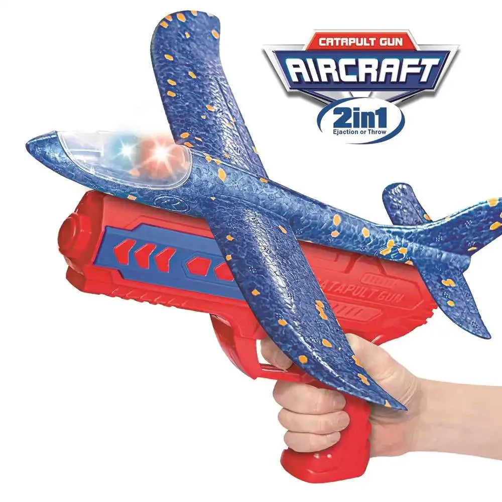 2 in 1 EPP Foam Airplane Launcher - Outdoor Glider Toy for Kids.