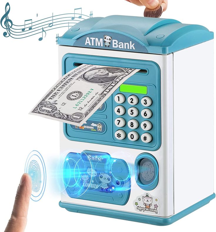 Electronic Bank Mini ATM – Password Money Saving Box for Kids (Auto Count Cash & Coins)