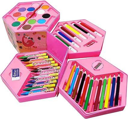 46 Pieces Drawing Art Set with Colors Box Pencil Colors, Best Gift For Kids.