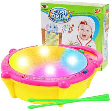 Electronic Musical Flash Drum Toy with 5 Visual 3D Lights for Kids. (Multicolor)