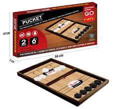 Large Wooden Pucket Board Game | 2 Player Family Game | Indoor & Travel Play