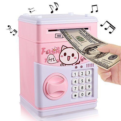 Electronic Piggy Bank Mini ATM – Password Money Saving Box for Kids (Auto Count Cash & Coins)