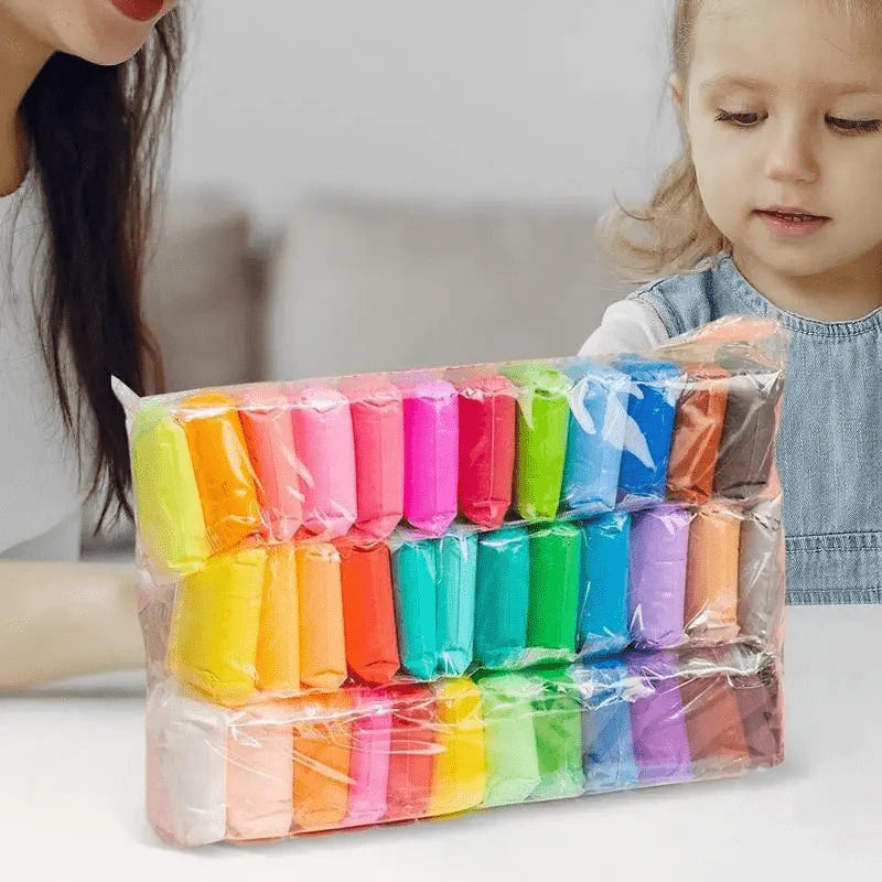DIY Soft Creative Modelling Clay dough For Kids pack of 12 (Imported)