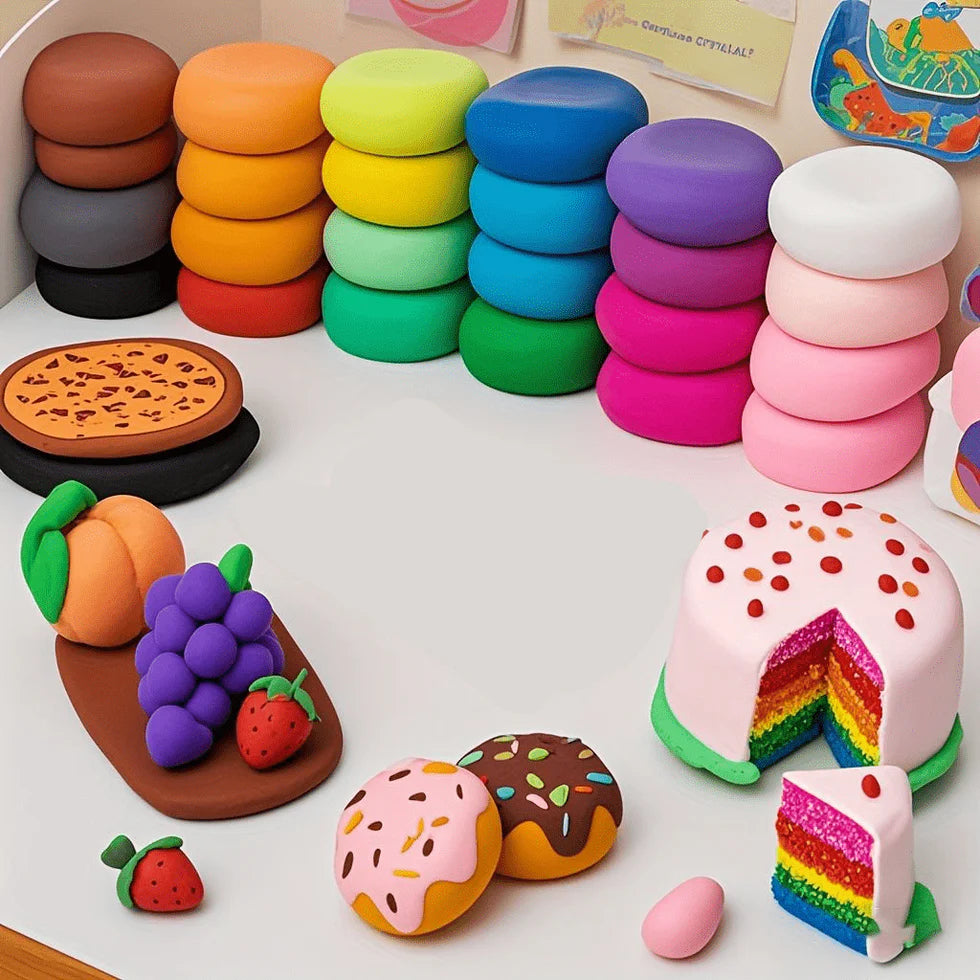 DIY Soft Creative Modelling Clay dough For Kids pack of 12 (Imported)