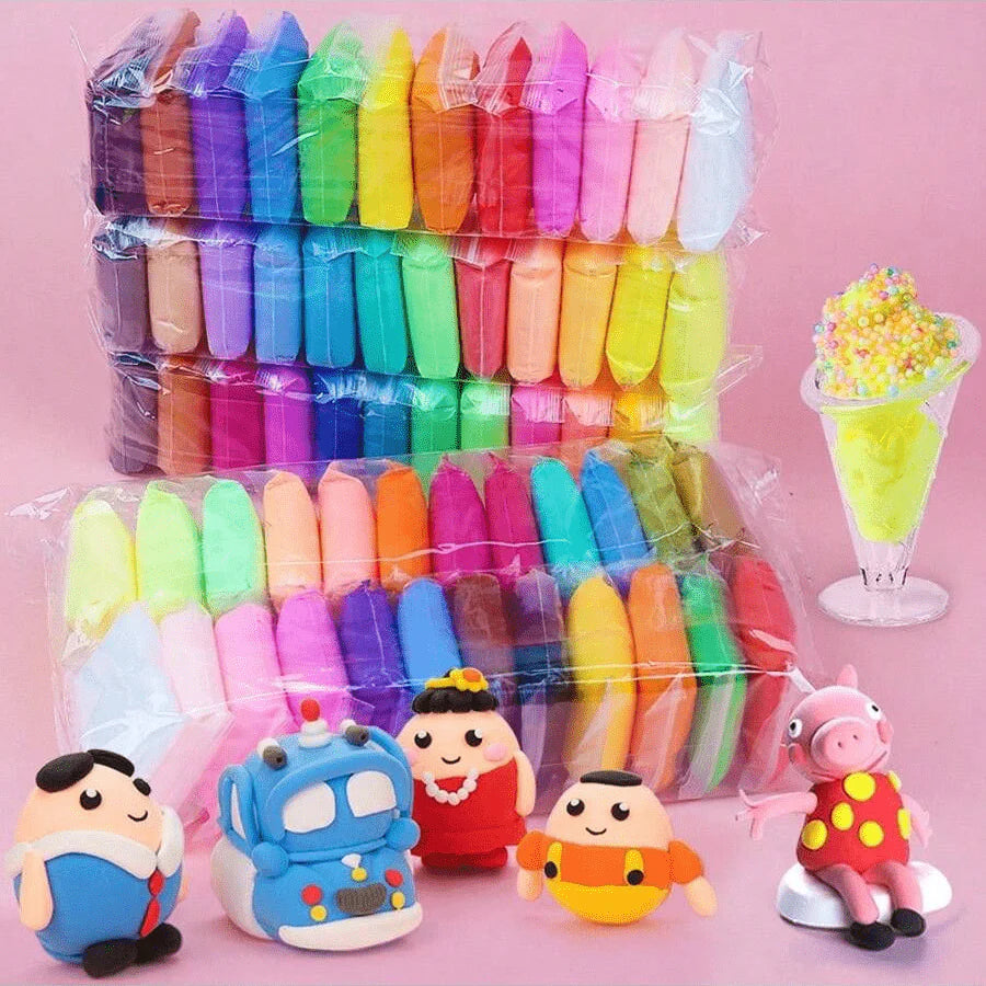 DIY Soft Creative Modelling Clay dough For Kids pack of 12 (Imported)