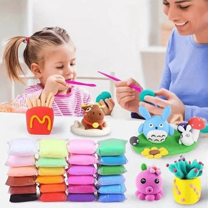 DIY Soft Creative Modelling Clay dough For Kids pack of 12 (Imported)