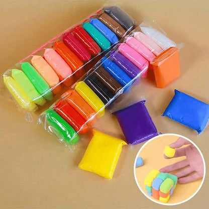 DIY Soft Creative Modelling Clay dough For Kids pack of 12 (Imported)